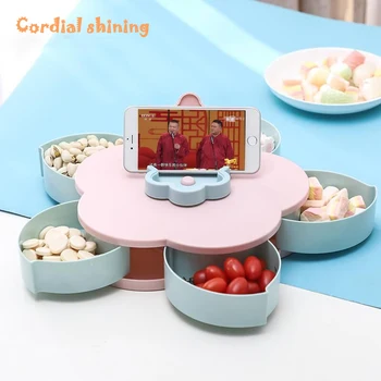Cordial Shining Living Room Decorative Candy Box Flower Double Layer Plastic Spin Home Nut Storage Box
Cordial Shining Living Room Decorative Candy Box Flower Double Layer Plastic Spin Home Nut Storage Box