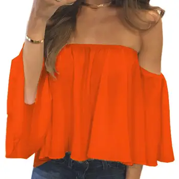 Sexy Women Solid Color Off Shoulder Strapless Half Sleeve Loose Chiffon Blouse 2020 hot
Sexy Women Solid Color Off Shoulder Strapless Half Sleeve Loose Chiffon Blouse 2020 hot