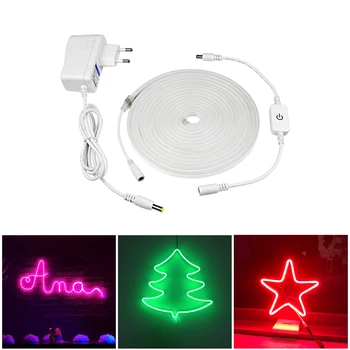 220V 110V to DC12V Neon lamp LED Strip 120LEDs/m ip67 waterproof touch switch dimmable Neon light home holiday DIY decor string
220V 110V to DC12V Neon lamp LED Strip 120LEDs/m ip67 waterproof touch switch dimmable Neon light home holiday DIY decor string