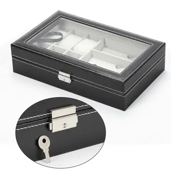 Decorative 3 Glasses Grids PU Leather Protective Display Dustproof Storage Box Dressing Table Compact 6 Watch Compartments Home
Decorative 3 Glasses Grids PU Leather Protective Display Dustproof Storage Box Dressing Table Compact 6 Watch Compartments Home