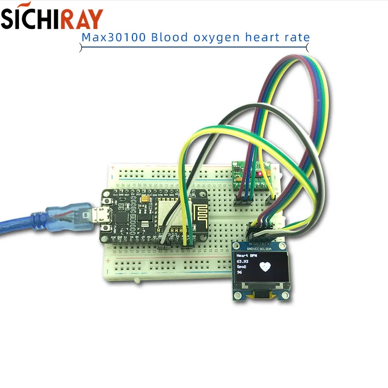 MAX30100 Blood-oxygen heart rate sensor module development display kit development source code
MAX30100 Blood-oxygen heart rate sensor module development display kit development source code