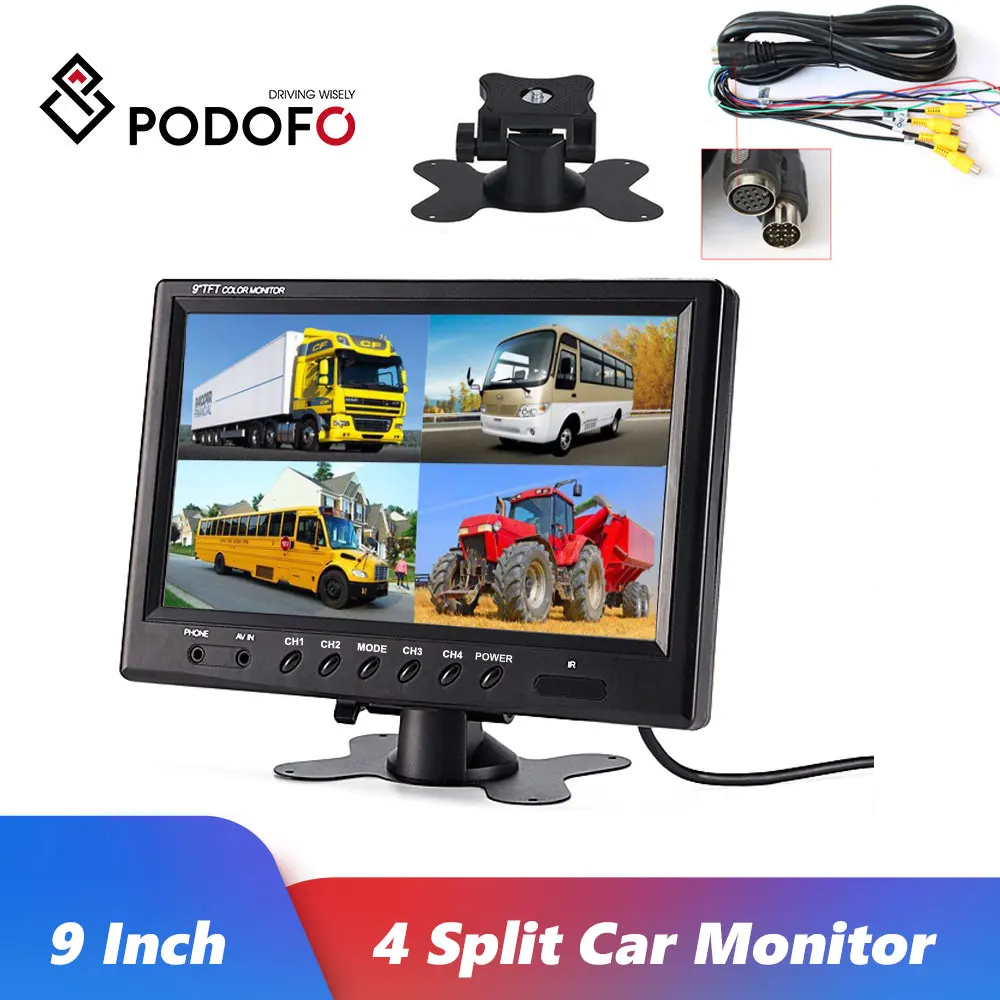 Podofo 9" TFT LCD Monitor Split Screen Quad CCTV Security Surveillance Car Headrest Rear View Monitor 4 RCA Connectors 6 Mode
Podofo 9" TFT LCD Monitor Split Screen Quad CCTV Security Surveillance Car Headrest Rear View Monitor 4 RCA Connectors 6 Mode