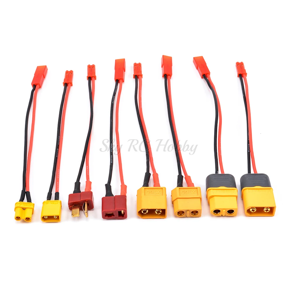 1PCS XT30 XT60 XT60H T plug Male / Female Connector to JST Charger Adapter 22AWG LiPo Battery Model Charging Converter Lead | Игрушки и