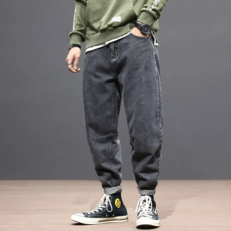 Korean Style Fashion Men Jeans Loose Fit Elastic Denim Harem Pants Spliced Designer Streetwear Hip Hop Jeans Men Taper Trousers
Korean Style Fashion Men Jeans Loose Fit Elastic Denim Harem Pants Spliced Designer Streetwear Hip Hop Jeans Men Taper Trousers