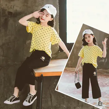 Teenager Girl Clothes Summer Kids Fashion Dot Tops + Flower Pants Two Piece Set Children Suit Girls Outfits 8 9 10 11 12 13 Year
Teenager Girl Clothes Summer Kids Fashion Dot Tops + Flower Pants Two Piece Set Children Suit Girls Outfits 8 9 10 11 12 13 Year
