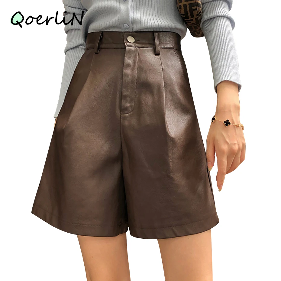 Boosty Bermuda Shorts Imitation PU Leather Shorts Women's Autumn Winter New Loose Wide Leg PU Shorts Black Knee-Length Trouser
Boosty Bermuda Shorts Imitation PU Leather Shorts Women's Autumn Winter New Loose Wide Leg PU Shorts Black Knee-Length Trouser