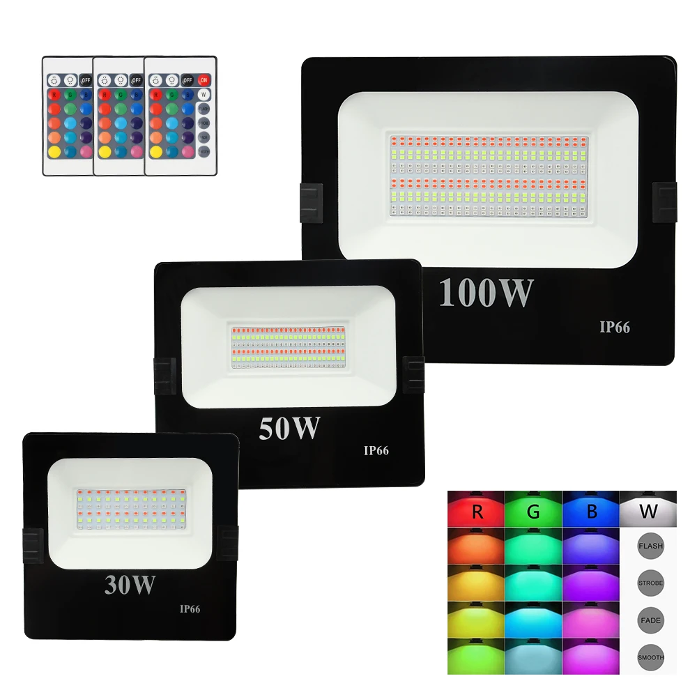 220V LED RGB Flood Light 100W 30W 50W Outdoor Spotlight Led Floodlight 16 Colors Reflector Led Waterproof IP66 outdoor led proje
220V LED RGB Flood Light 100W 30W 50W Outdoor Spotlight Led Floodlight 16 Colors Reflector Led Waterproof IP66 outdoor led proje