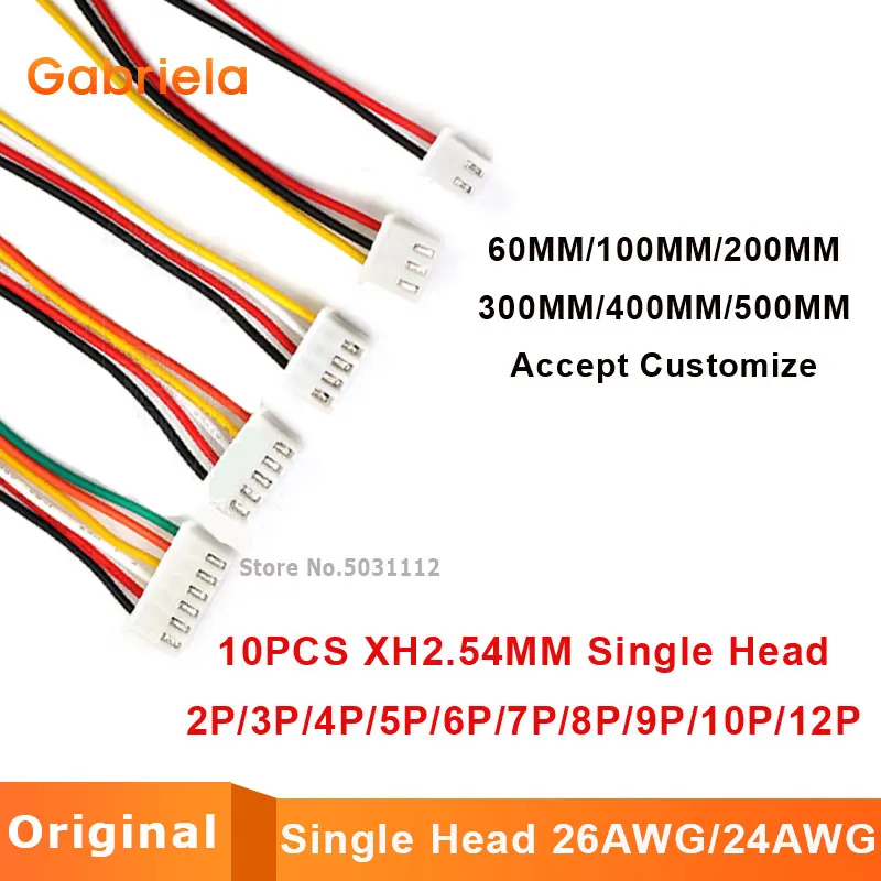 10PCS JST XH2.54 XH 2.54mm Wire Cable Connector 2/3/4/5/6/7/8/9/10/12P Pin Pitch Male Female Plug Socket 60mm-500mm Wire Length
10PCS JST XH2.54 XH 2.54mm Wire Cable Connector 2/3/4/5/6/7/8/9/10/12P Pin Pitch Male Female Plug Socket 60mm-500mm Wire Length