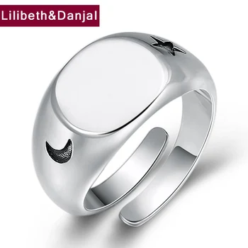Woman Men Adjustable Ring Real 925 Sterling Silver Smooth Star Moon Ring Jewelry bague femme argent 925 bijoux femme 2019 R20
Woman Men Adjustable Ring Real 925 Sterling Silver Smooth Star Moon Ring Jewelry bague femme argent 925 bijoux femme 2019 R20