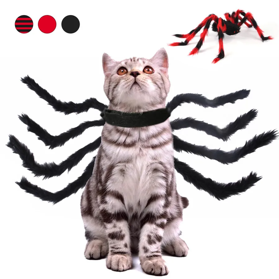2020 Funny Cute Pet Cat Costume Spider chest back For Cat Dog Halloween Christmas Clothes Fancy Dress Pet Clothes (1)