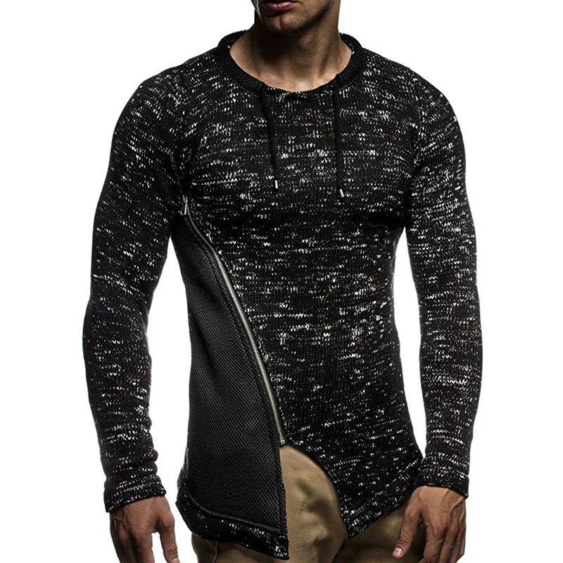 

2021 Men's Sweaters Stand Collar Autumn Winter Warm Cashmere Pullover Sweaters Man Casual Knitwear Slim Fit Tops Men