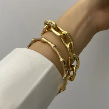 2Pcs/lot Punk Bamboo Thick Chain Bracelet Set for Women 2020 Trendy Armband Steampunk Coin Dangle Bracelet Statement Jewelry
2Pcs/lot Punk Bamboo Thick Chain Bracelet Set for Women 2020 Trendy Armband Steampunk Coin Dangle Bracelet Statement Jewelry