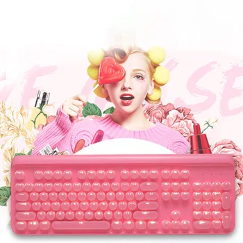 Pink Cute Retro Punk Mechanical Keyboard Green Axis 104 Water Wafer Point Round Light Transmission Pink Keyboard Girl
Pink Cute Retro Punk Mechanical Keyboard Green Axis 104 Water Wafer Point Round Light Transmission Pink Keyboard Girl