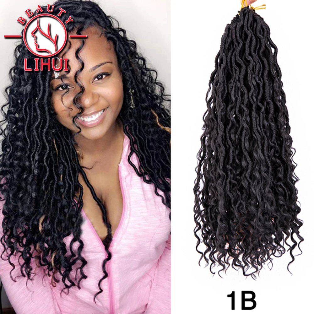 14" Goddess Faux Locs Crochet Braid Hair Ombre Locs With Curly Hair Synthetic Passion Twist Hair Pre Looped 24Strands LIHUI
14" Goddess Faux Locs Crochet Braid Hair Ombre Locs With Curly Hair Synthetic Passion Twist Hair Pre Looped 24Strands LIHUI