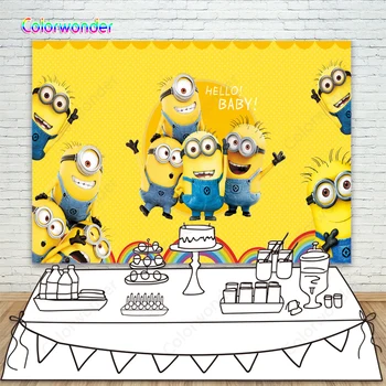 Cartoon Minions Photography Backdrops Custom Yellow Funny Photo Backgrounds For Baby Shower Kids Happy 1st Birthday Party Decors
Cartoon Minions Photography Backdrops Custom Yellow Funny Photo Backgrounds For Baby Shower Kids Happy 1st Birthday Party Decors