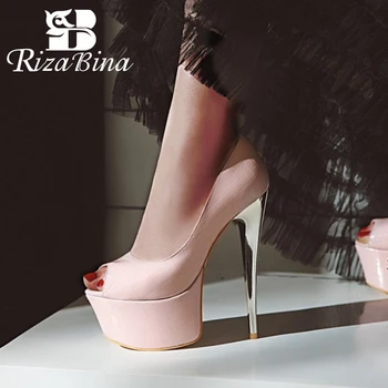 RIZABINA Plus Size 33-48 Women Pumps Peep-Toe Leather Pattern Shoes Women Solid Color Sweet Sexy Office Lady Female Footwear 
RIZABINA Plus Size 33-48 Women Pumps Peep-Toe Leather Pattern Shoes Women Solid Color Sweet Sexy Office Lady Female Footwear