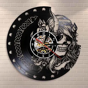 Mysterious Norse Magick Vinyl Record Mute Quartz Wall Clock Beauty Female Viking Skull Head Skeleton Girls Retro Hanging Watch
Mysterious Norse Magick Vinyl Record Mute Quartz Wall Clock Beauty Female Viking Skull Head Skeleton Girls Retro Hanging Watch