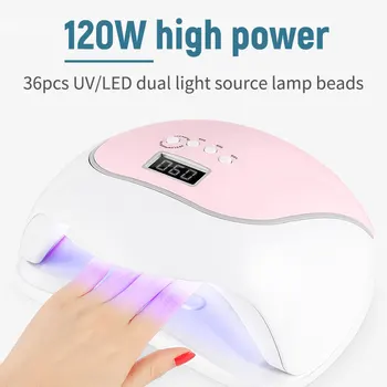 UV LED Lamp for Manicure 120W Powerful 36 LEDs Fast Drying Manicure Nail Dryer Nail Gel Curing Lamp for Nails Gel Polish Drying
UV LED Lamp for Manicure 120W Powerful 36 LEDs Fast Drying Manicure Nail Dryer Nail Gel Curing Lamp for Nails Gel Polish Drying