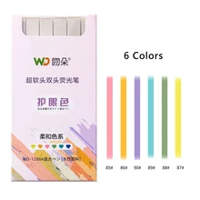 

6Colors/set Mildliner Pens Highlighter Dual Double Headed Fluorescent Pen Drawing Marker Pen School Supplies Student Stationery