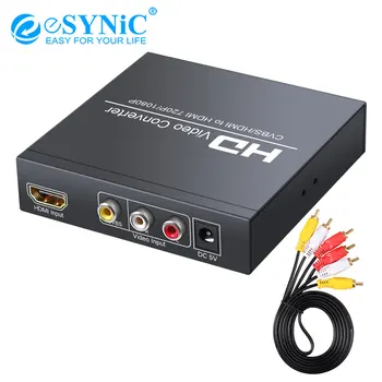 eSYNiC 3.5mm AV HDMI to HDMI Converter Coaxial Stereo Audio Adaptor Support NTSC PAL to 720P/1080P HDMI Signal Adapter for DVD
eSYNiC 3.5mm AV HDMI to HDMI Converter Coaxial Stereo Audio Adaptor Support NTSC PAL to 720P/1080P HDMI Signal Adapter for DVD