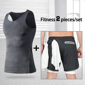 2 Pcs/Set Men Tracksuit Gym Fitness Set Compressed Sports Suits Clothes Workout Suit Shorts Jogging+Shirts Vest Running Set
2 Pcs/Set Men Tracksuit Gym Fitness Set Compressed Sports Suits Clothes Workout Suit Shorts Jogging+Shirts Vest Running Set