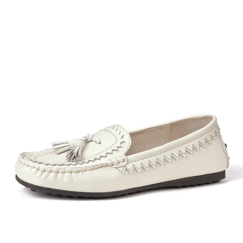 Summer New Style Full Leather Handmade Moccosins Women's Simple Tassels Single Shoe Processing
Summer New Style Full Leather Handmade Moccosins Women's Simple Tassels Single Shoe Processing