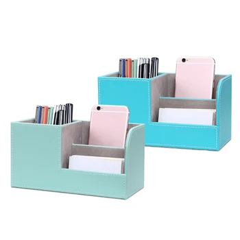 Multi-function Leather Desk Stationery Organizer Pen Pencil Holder Business Cards Stand Mobile Phone Remote Control Storage Box 
Multi-function Leather Desk Stationery Organizer Pen Pencil Holder Business Cards Stand Mobile Phone Remote Control Storage Box