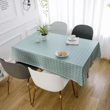 Tablecloth Waterproof Plastic Checkered Coffee-Table Kitchen PVC Printing Simple