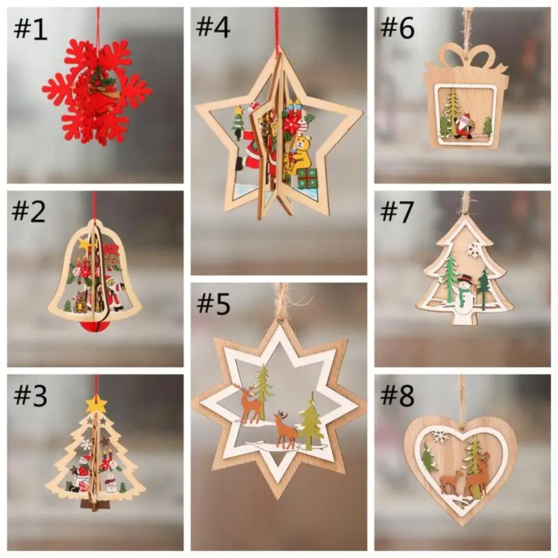 Christmas Tree Pattern Wood Hollow Snowflake Snowman Bell Hanging Decorations Colorful Home Festival Christmas Ornaments Hanging
Christmas Tree Pattern Wood Hollow Snowflake Snowman Bell Hanging Decorations Colorful Home Festival Christmas Ornaments Hanging