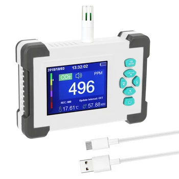Portable Useful CO2 Meter Carbon Dioxide Detector Gas Analyzer Rechargeable Air Quality Monitor with Storagecase 0-9999PPM
Portable Useful CO2 Meter Carbon Dioxide Detector Gas Analyzer Rechargeable Air Quality Monitor with Storagecase 0-9999PPM