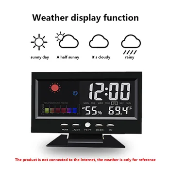 Digital Table Clock LCD Backlight USB Rechargeable Thermometer Hygrometer Weather Forecast Temperature Humidity Desk Alarm Clock
Digital Table Clock LCD Backlight USB Rechargeable Thermometer Hygrometer Weather Forecast Temperature Humidity Desk Alarm Clock