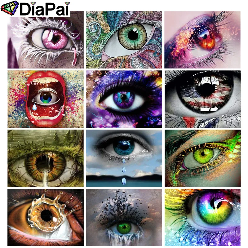 

DIAPAI 5D DIY алмазная живопись 100% полная квадратная/круглая дрель "цветной глаз пейзаж" 3D вышивка крестиком домашний декор