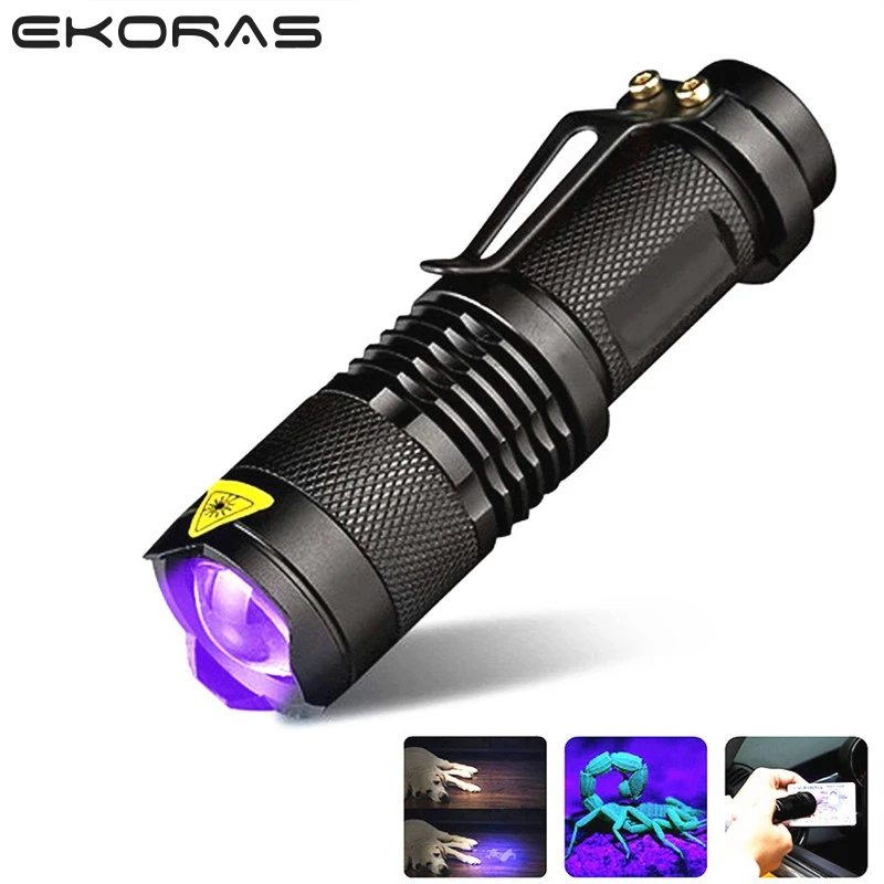 LED UV Flashlight Ultraviolet Torch With Zoom Function Mini UV Black Light Pet Urine Stains Detector Scorpion Hunting
LED UV Flashlight Ultraviolet Torch With Zoom Function Mini UV Black Light Pet Urine Stains Detector Scorpion Hunting