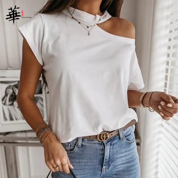 Solid Casual Women Shirt Summer Sexy Strapless Basic Tshirts Woman Short Sleeve Irregular Tshirt Ladies Halter Hollow Out Shirts
Solid Casual Women Shirt Summer Sexy Strapless Basic Tshirts Woman Short Sleeve Irregular Tshirt Ladies Halter Hollow Out Shirts