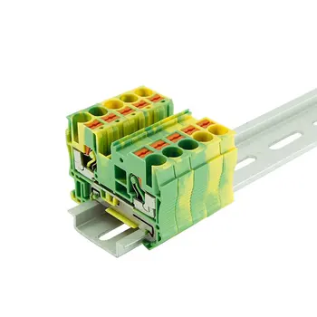 Din Rail Terminal Block 10Pcs PT-6PE Ground Spring Feed Through Connection Push In Screwless Wire Conductor PT6-PE
Din Rail Terminal Block 10Pcs PT-6PE Ground Spring Feed Through Connection Push In Screwless Wire Conductor PT6-PE