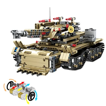 537Pcs MOC Military Technic Tank Remote Control Mine Clearance Vehicles Model Building Blocks Toys + 450Pcs Amphibious Assault
537Pcs MOC Military Technic Tank Remote Control Mine Clearance Vehicles Model Building Blocks Toys + 450Pcs Amphibious Assault