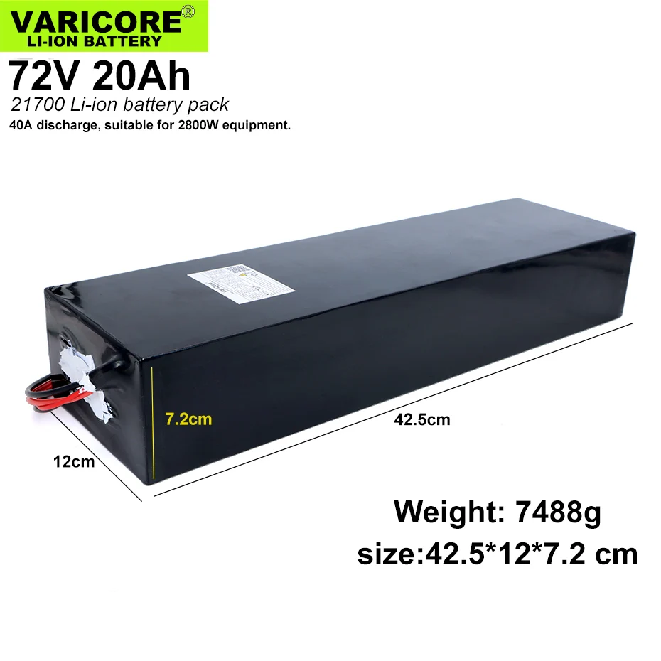 Аккумуляторная батарея VariCore 72 в 20 Ач 20S5P 26700 Lifepo4 А максимальный баланс 60 для