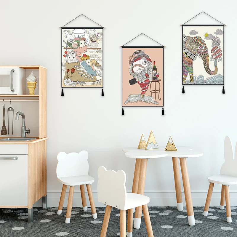 Elephant Goldfish Bird Nordic Nursery Children's Room Hanging Cloth Cotton Line Painting Poster Home Decor Wall Hanging Tapestry
Elephant Goldfish Bird Nordic Nursery Children's Room Hanging Cloth Cotton Line Painting Poster Home Decor Wall Hanging Tapestry