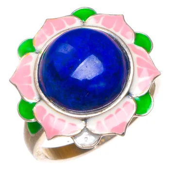 Natural Cloisonne And Lapis Lazuli Lotus Handmade 925 Sterling Silver Ring 7.5 D1193
Natural Cloisonne And Lapis Lazuli Lotus Handmade 925 Sterling Silver Ring 7.5 D1193