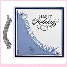 החג שמח תחרה מתכת חיתוך מת עבור DIY רעיונות אלבום תמונות דקורטיבי הבלטות נייר אמנות כרטיס למות לחתוך 2019(China)