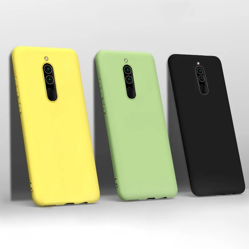 Жидкий силиконовый чехол для Redmi 8 8A противоударный чехол-бампер мягкий из ТПУ