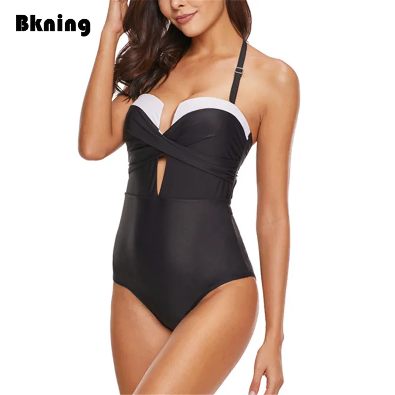 Sexy Deep V One Piece Swimsuit Women 2019 Swimwear Black Bandage Monokini Plus Size Swim Suit Triangle Pads Halter Large XL 3XL
Sexy Deep V One Piece Swimsuit Women 2019 Swimwear Black Bandage Monokini Plus Size Swim Suit Triangle Pads Halter Large XL 3XL
