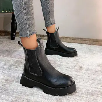 Quality High Soft PU Leather Women Ankle Boots Fashion Round Toe Platform Shoes Ladies Casual Low Heel Booties
Quality High Soft PU Leather Women Ankle Boots Fashion Round Toe Platform Shoes Ladies Casual Low Heel Booties