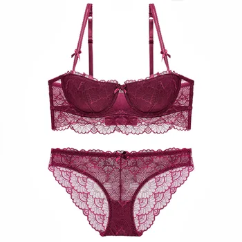2019 New bra briefs set women sexy lace one-piece push up bra thin 1/2 cotton cup bra lace ladies panties lingeries set 
2019 New bra briefs set women sexy lace one-piece push up bra thin 1/2 cotton cup bra lace ladies panties lingeries set