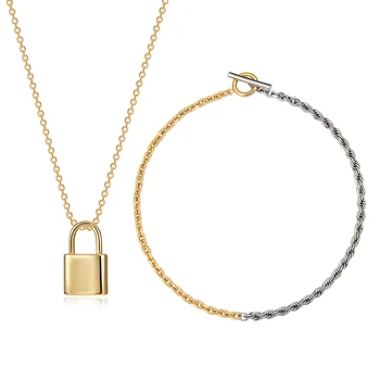 Fashionable Color Matching OT Clip Necklace Lock Head All-match Necklace for Women
Fashionable Color Matching OT Clip Necklace Lock Head All-match Necklace for Women