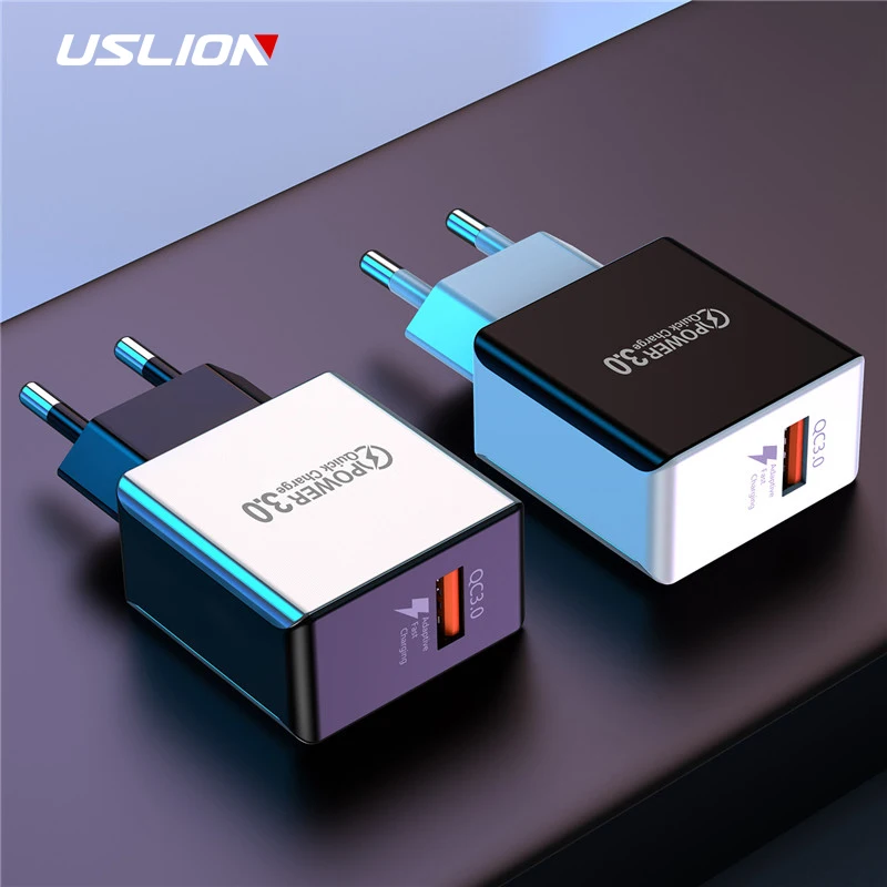 USLION Fast Charging USB Charger Quick Charge 3.0 for iPhone X 7 Type C Micro 5V 3A EU US Plug Mobile Phone Travel Wall Charger
USLION Fast Charging USB Charger Quick Charge 3.0 for iPhone X 7 Type C Micro 5V 3A EU US Plug Mobile Phone Travel Wall Charger