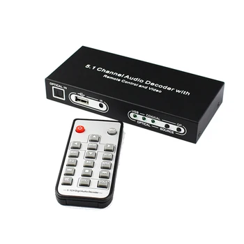 USB Digital Coaxial Fiber To Analog 5.1 Channel Audio Decoder Dts Decoder Fiber Converter Supports Dolby Digital AC3, DTS, LPCM