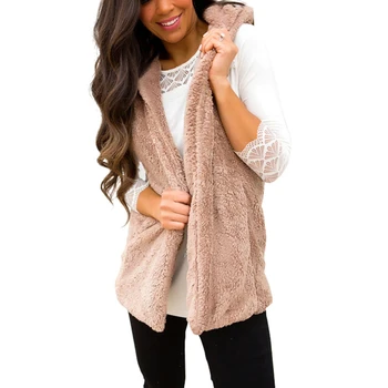 Fleece Vest Faux Fur Waistcoat Solid Color Hooded Zipper Sleeveless Pocket Open Stitch Coat Warm Jacket Casual Autumn Winter
Fleece Vest Faux Fur Waistcoat Solid Color Hooded Zipper Sleeveless Pocket Open Stitch Coat Warm Jacket Casual Autumn Winter