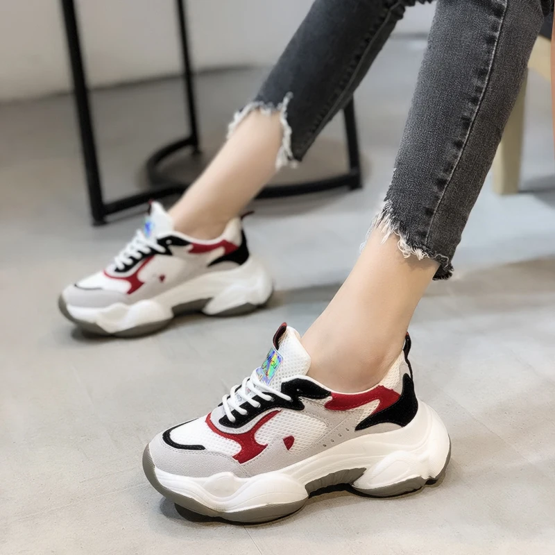 Fashion Mixed Color Sneakers Women 2019 New Ladies Casual Shoes Chunky Trainers Trendy Mesh Breathable Platform Sneakers Female 
Fashion Mixed Color Sneakers Women 2019 New Ladies Casual Shoes Chunky Trainers Trendy Mesh Breathable Platform Sneakers Female