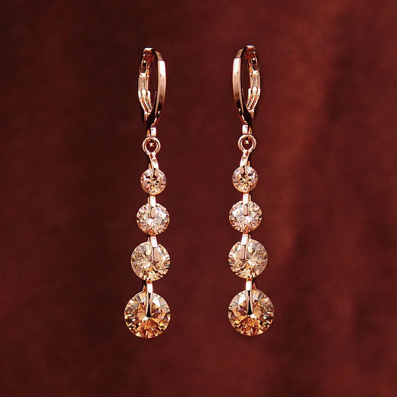 

Crystal Earrings For Women Fashion Korean Rhinestones Earrings Vintage Eardrop Jewelry Pendientes Mujer Moda 2019 New Ear Rings